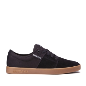 Mens Supra Low Top Shoes STACKS II Black/gum | AU-71603